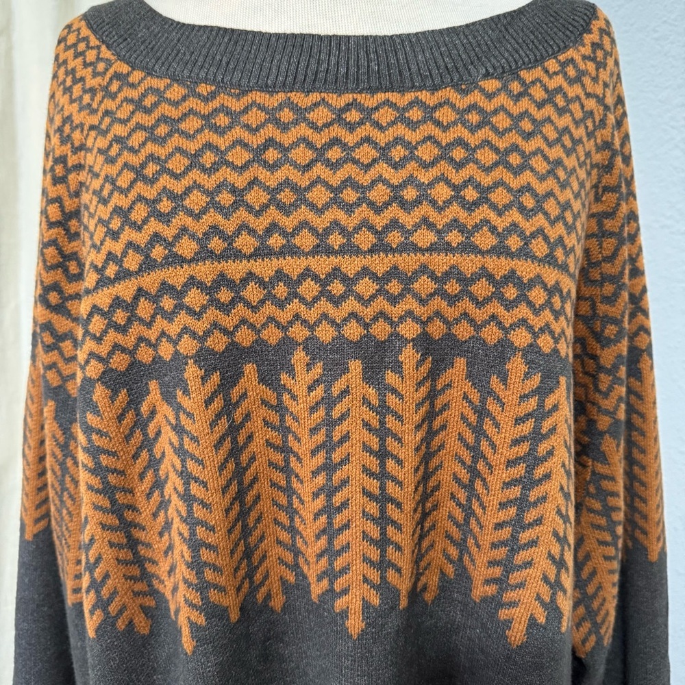 Bloomchic Gray Patterned Crewneck Pullover Relaxe… - image 2